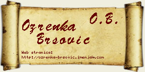 Ozrenka Bršović vizit kartica